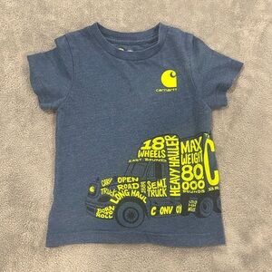 Carhartt Kids Blue Tee with Yellow Graphic